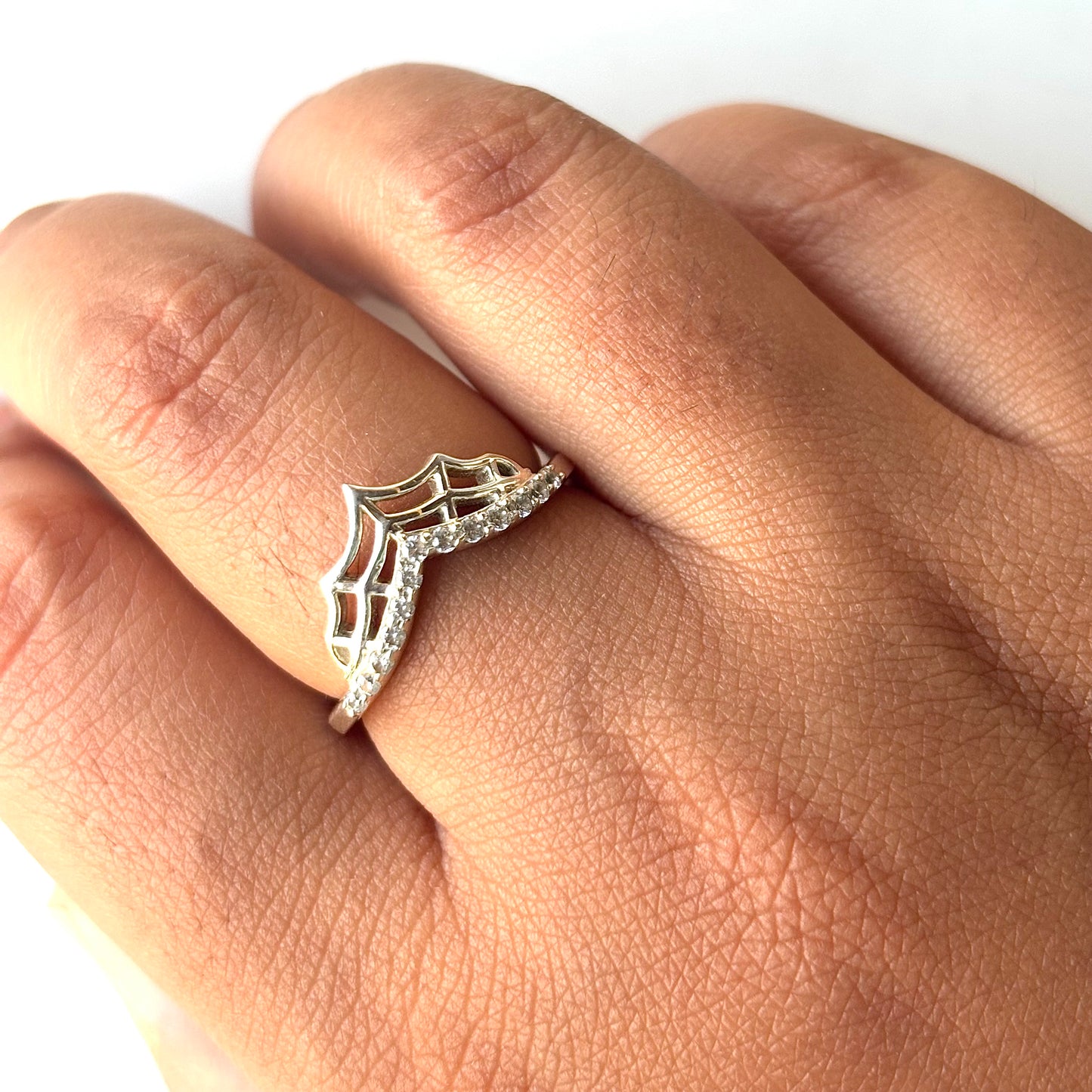 925 Pure Silver Princess Crown Ring for Her