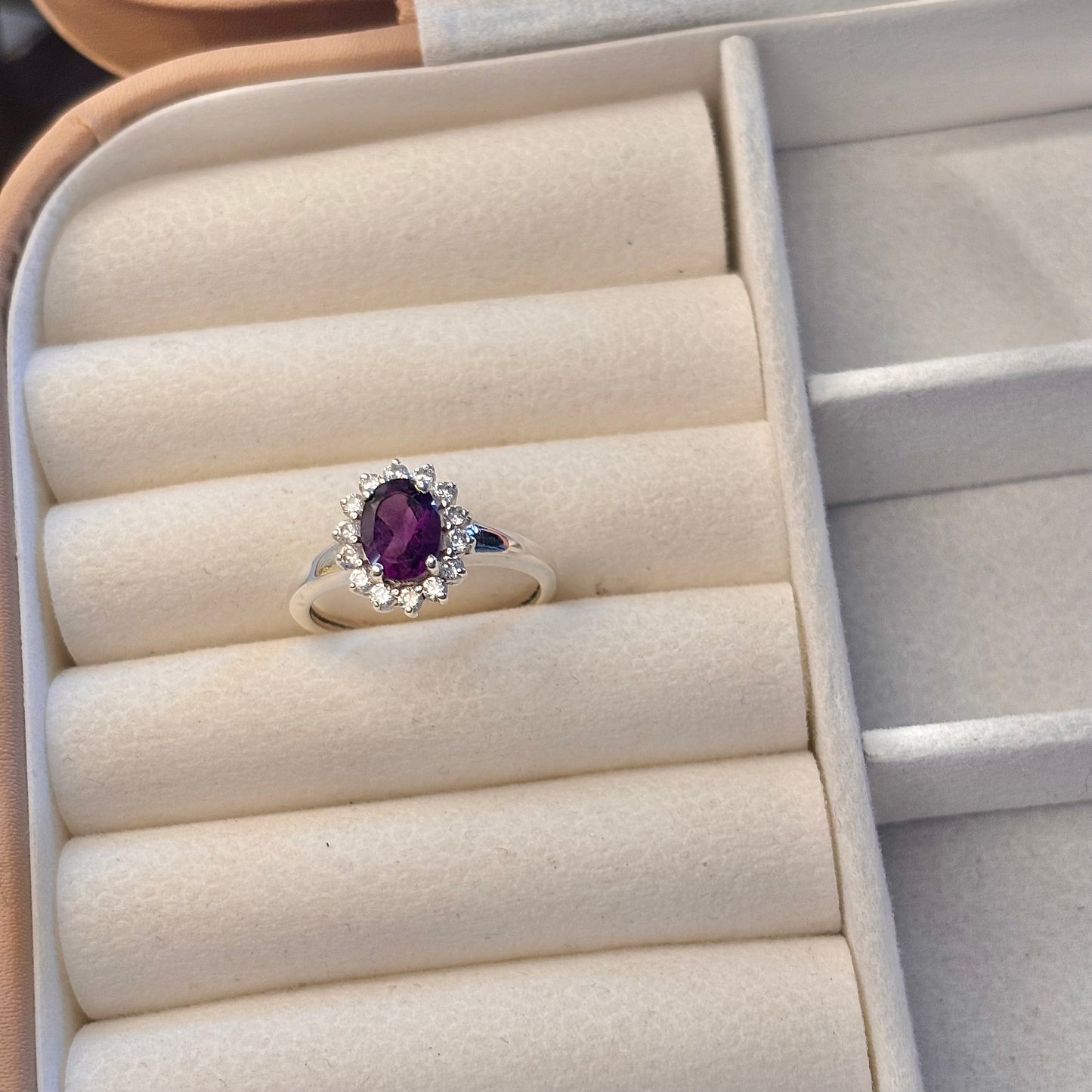 Natural Amethyst 925 Pure Silver Ring (Certified)