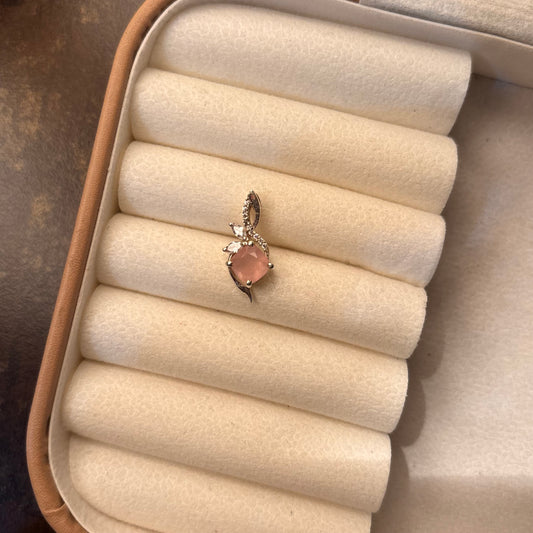 Natural Rose Quartz 925 Pure Silver Pendant (Certified)