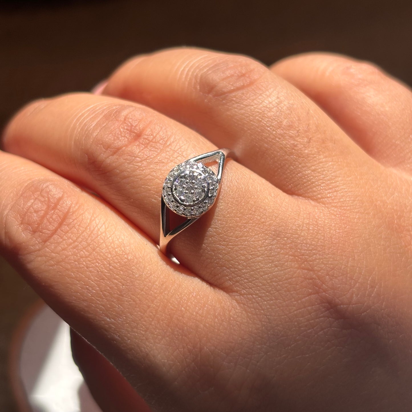 925 Pure Silver Zircon Ring