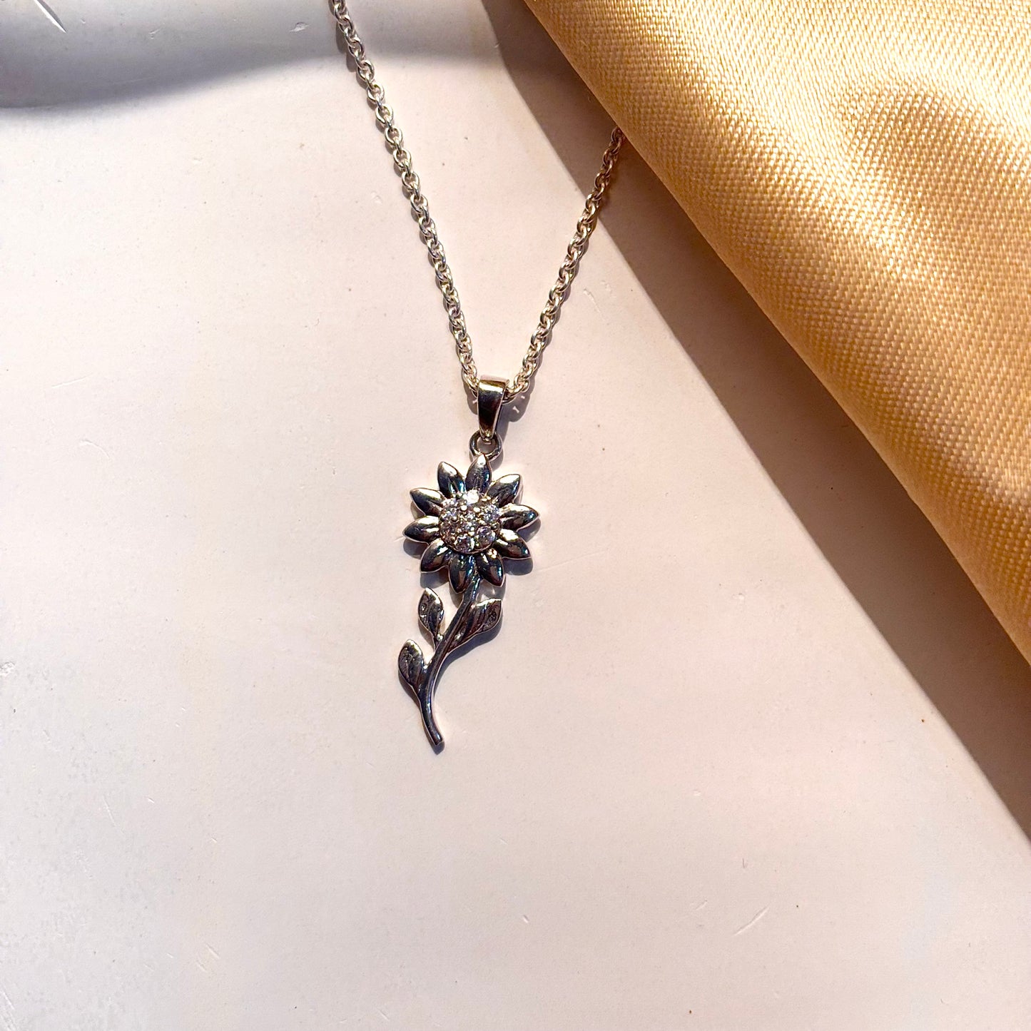 925 Pure Silver Flower Pendant