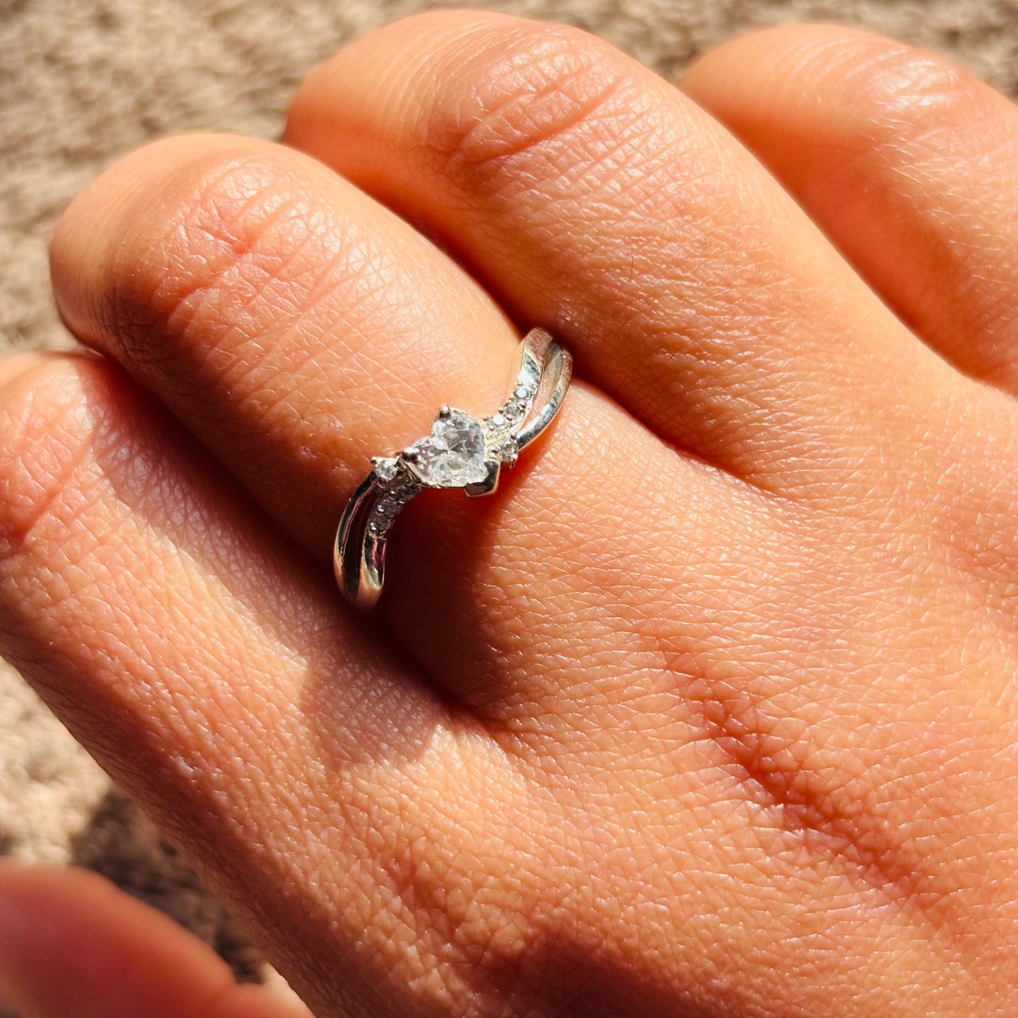 925 Pure Silver Zircon Ring