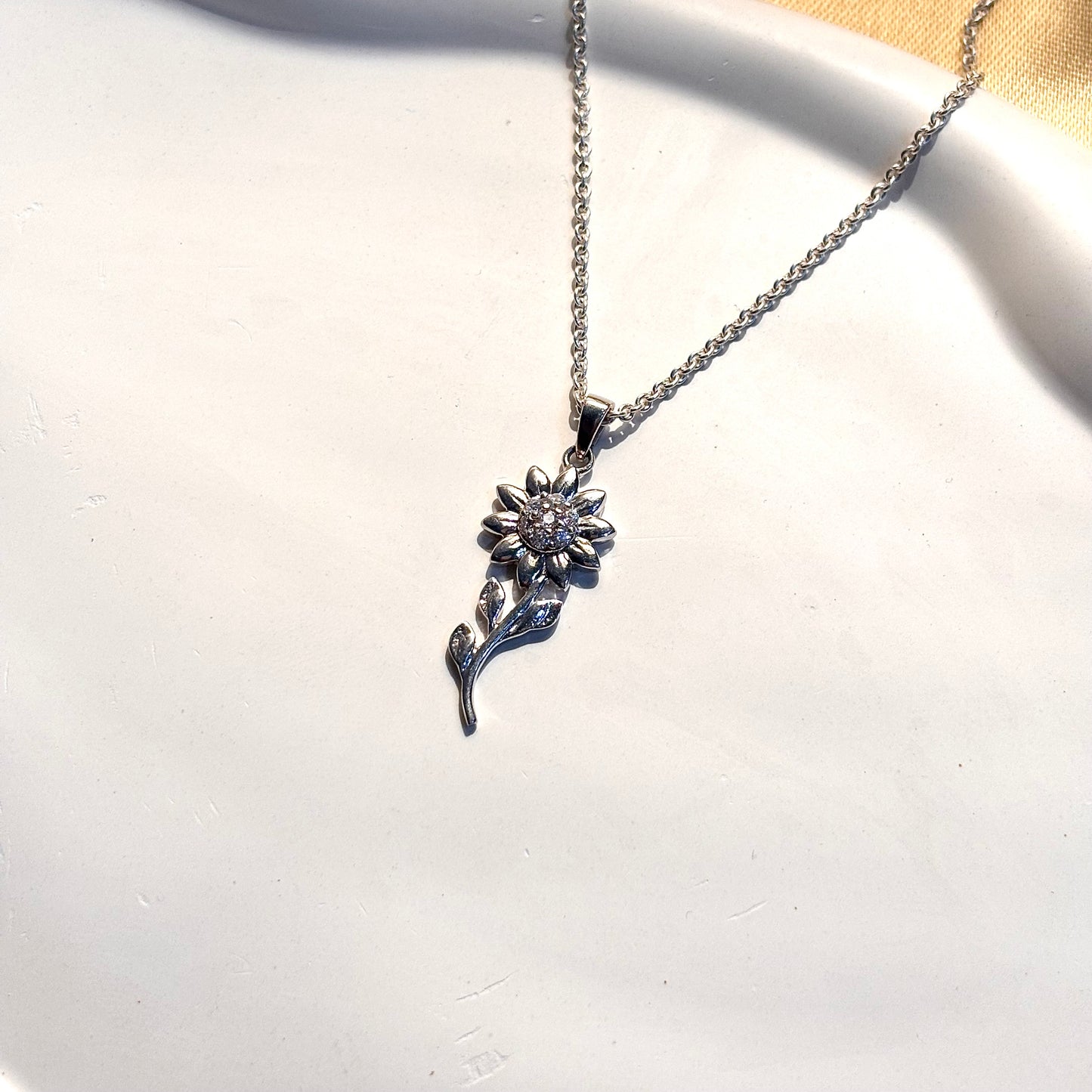 925 Pure Silver Flower Pendant