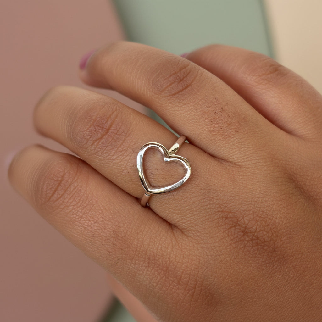Pure Silver Heart Ring