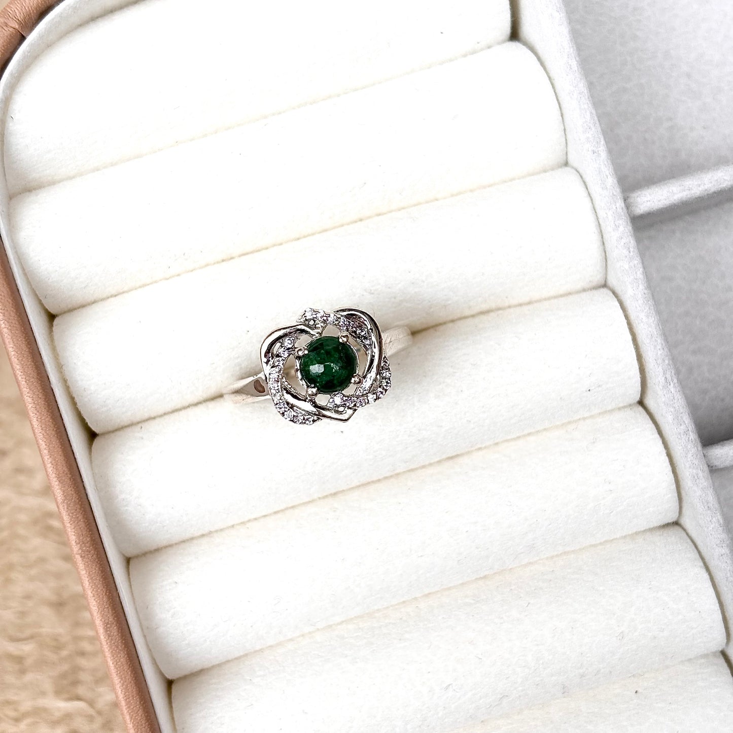 Natural Aventurine 925 Pure Silver Ring (Certified)
