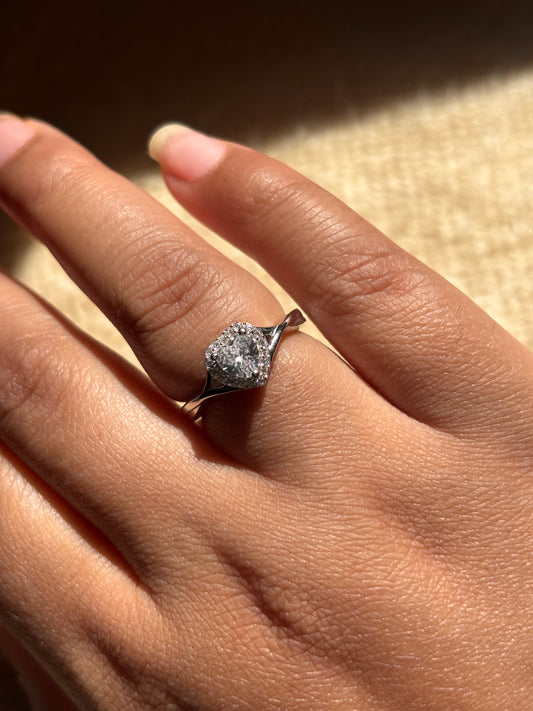 925 Pure Silver Zircon Ring