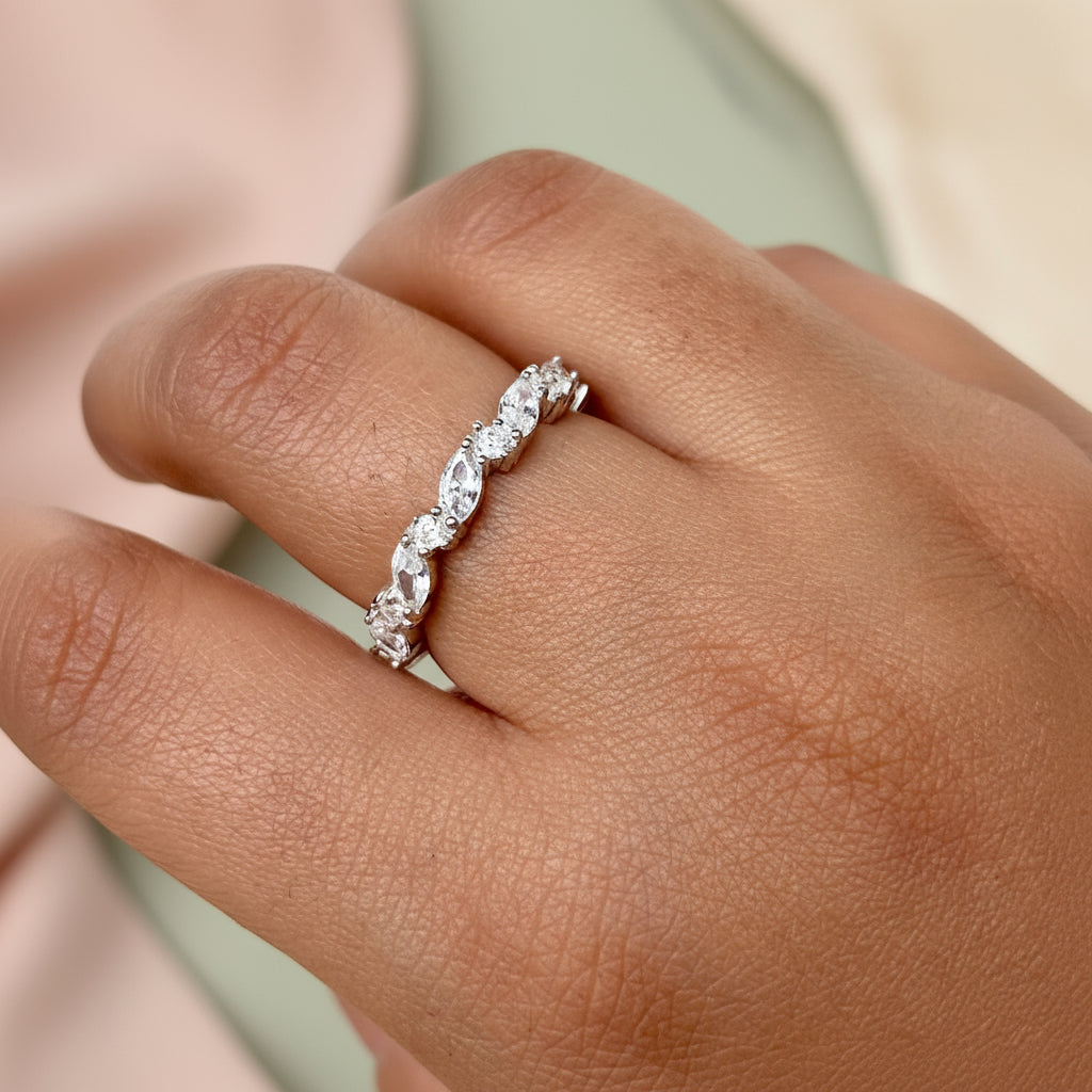 925 Silver Minimal CZ Eternity Band