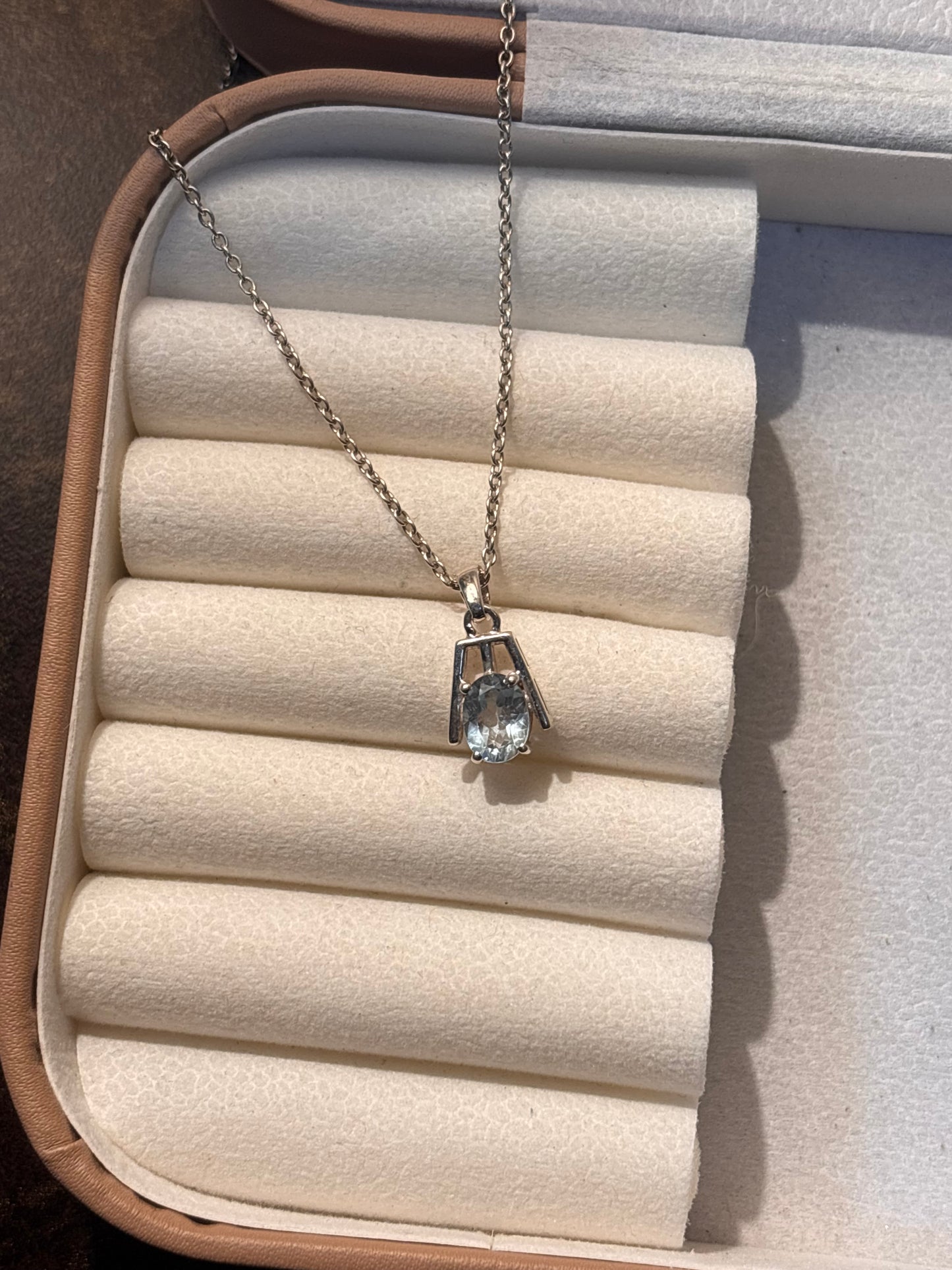 Natural Blue Topaz 925 Silver Pendant (Certified)