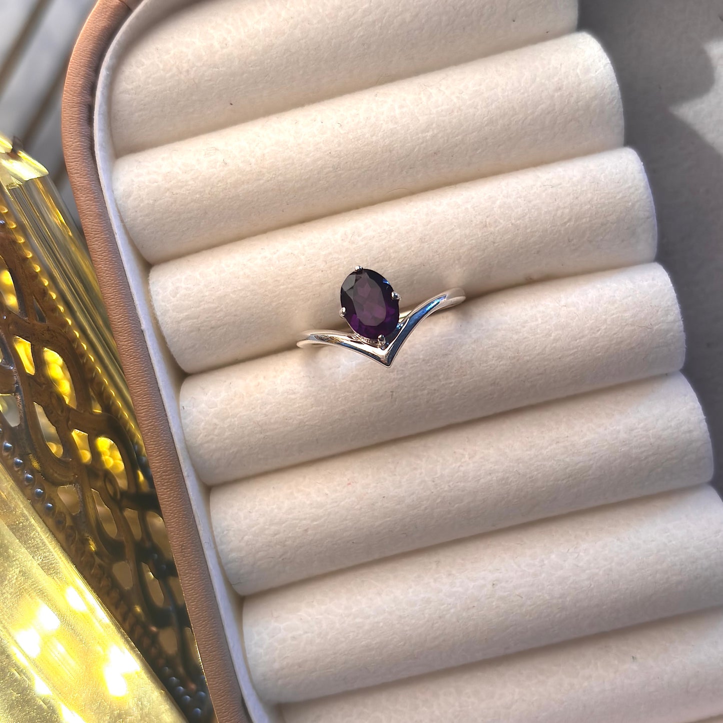 Natural Garnet 925 Pure Silver Ring (Certified)