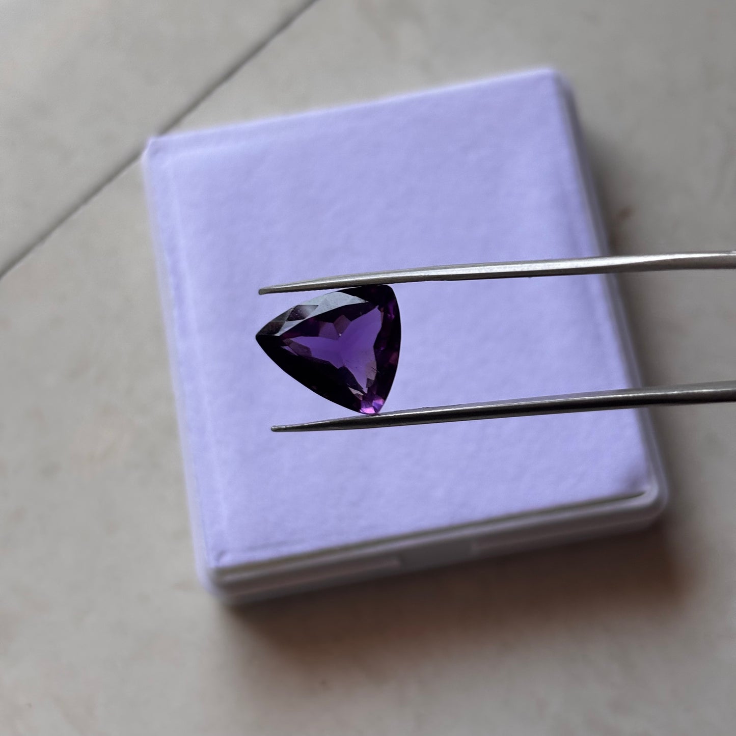 Natural AAA Amethyst Triangle Cut 7.8 Ct (14x13) Gemstone