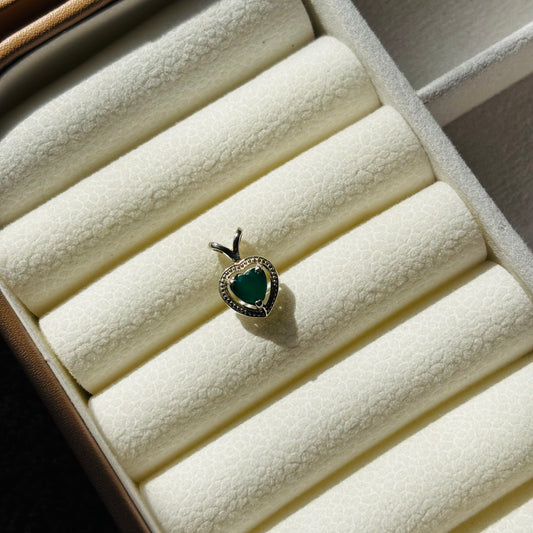 Natural Green Onyx 925 Pure Silver Pendant (Certified)