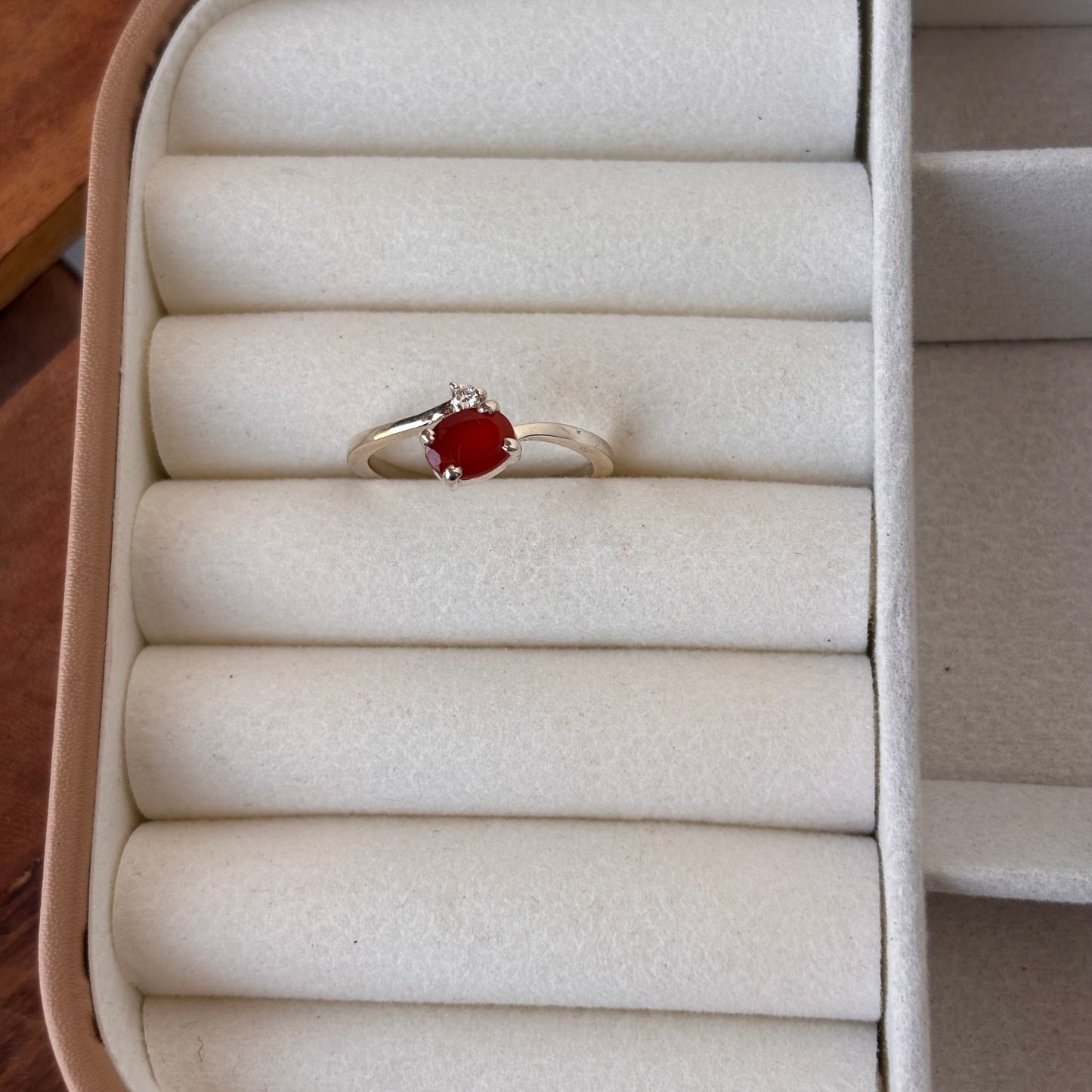 Natural Carnelian 925 Pure Silver Ring (Certified)