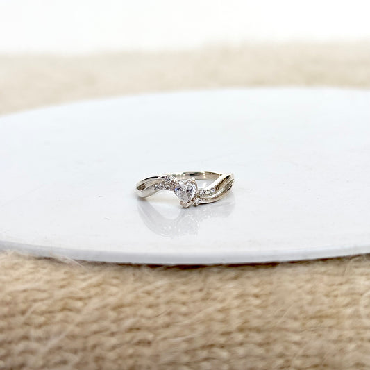 925 Pure Silver Zircon Ring