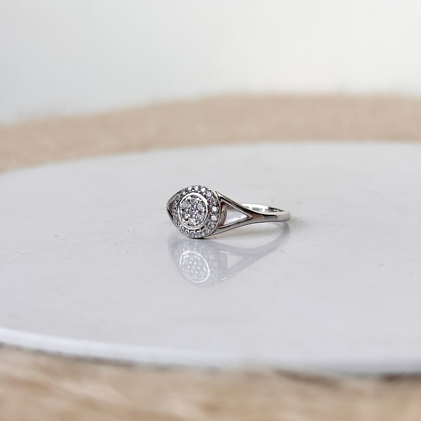 925 Pure Silver Zircon Ring