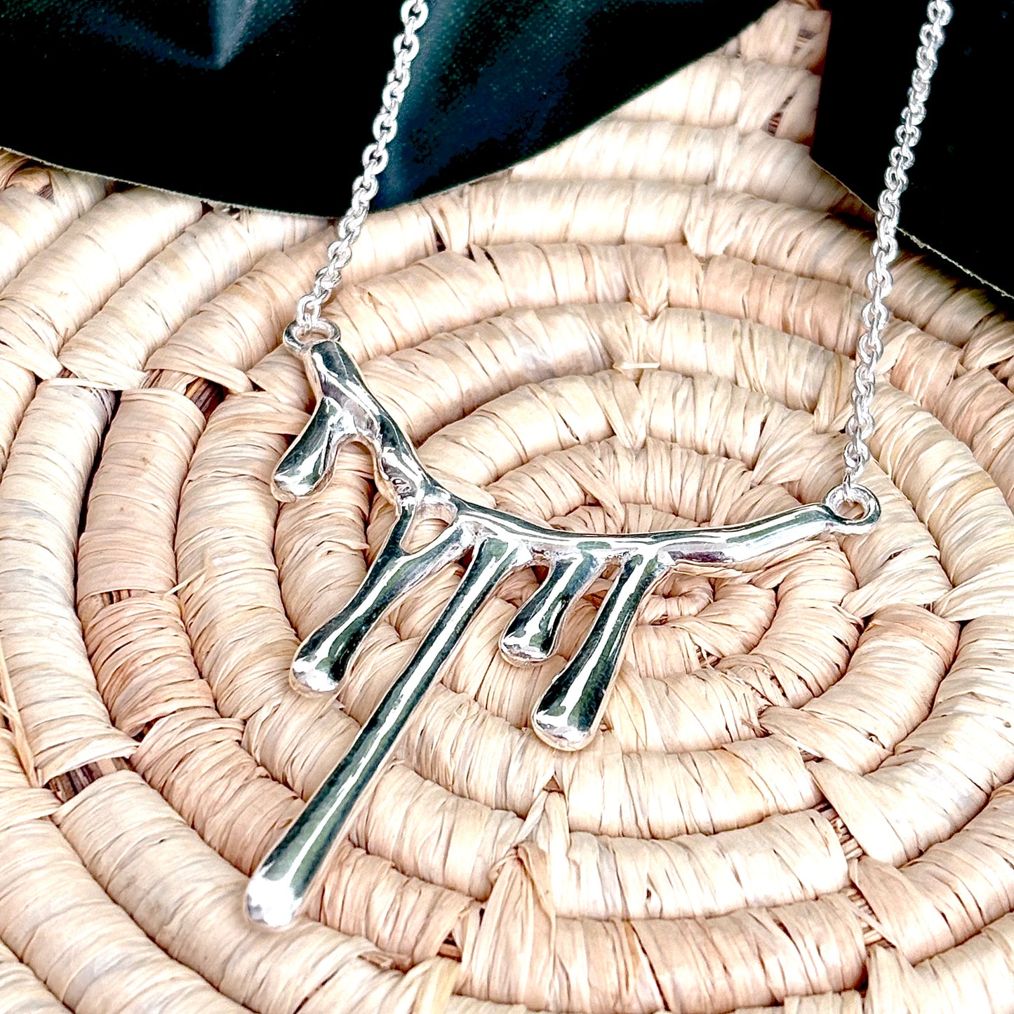 Dripping Sterling Silver Melting Necklace