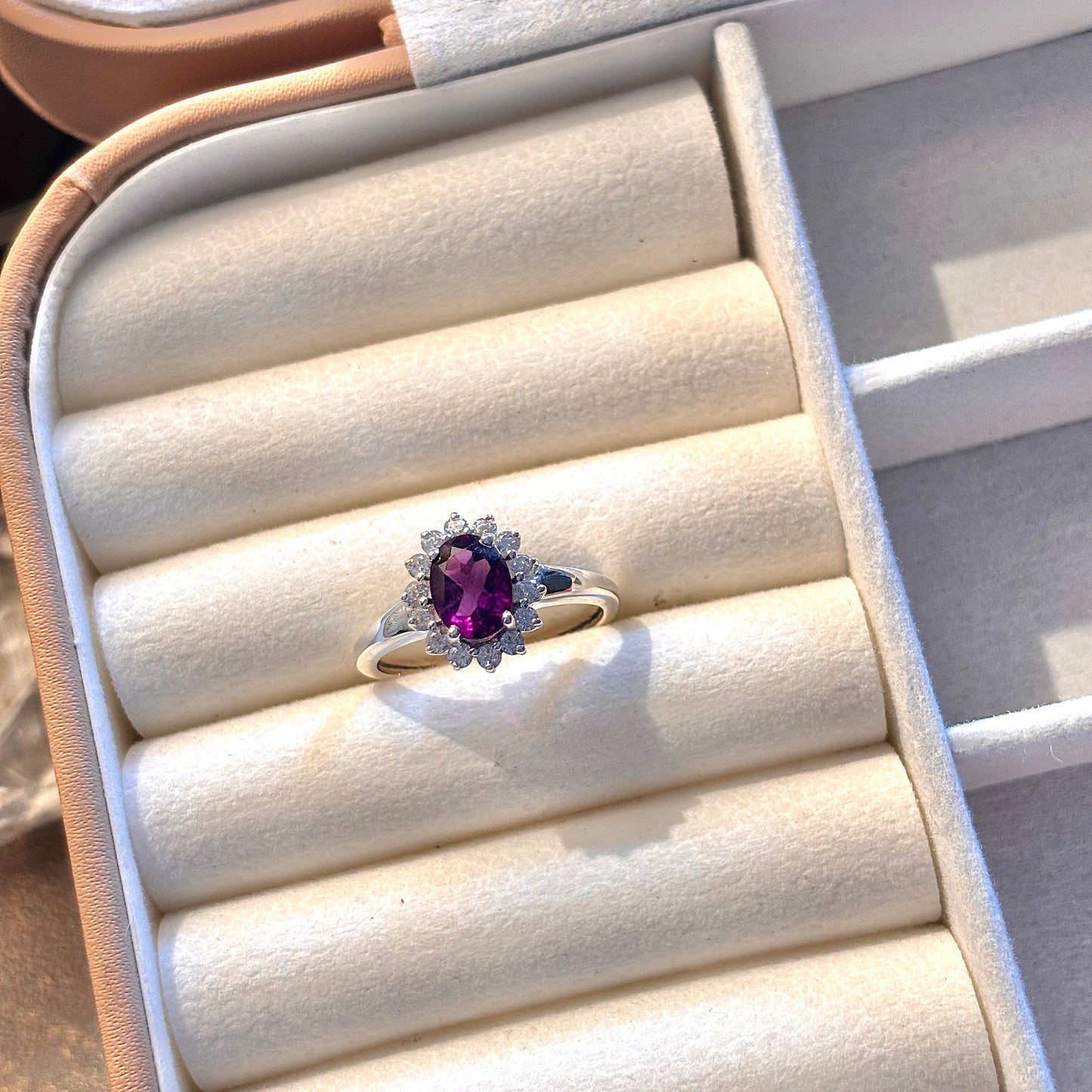 Natural Amethyst 925 Pure Silver Ring (Certified)