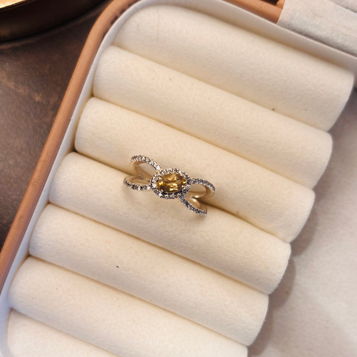 Natural Citrine 925 Pure Silver Ring (Certified)