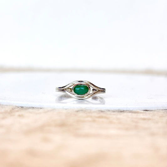 Natural Emerald 925 Pure Silver Ring (Certified)