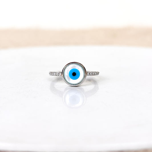 925 Pure Silver Evil Eye Ring
