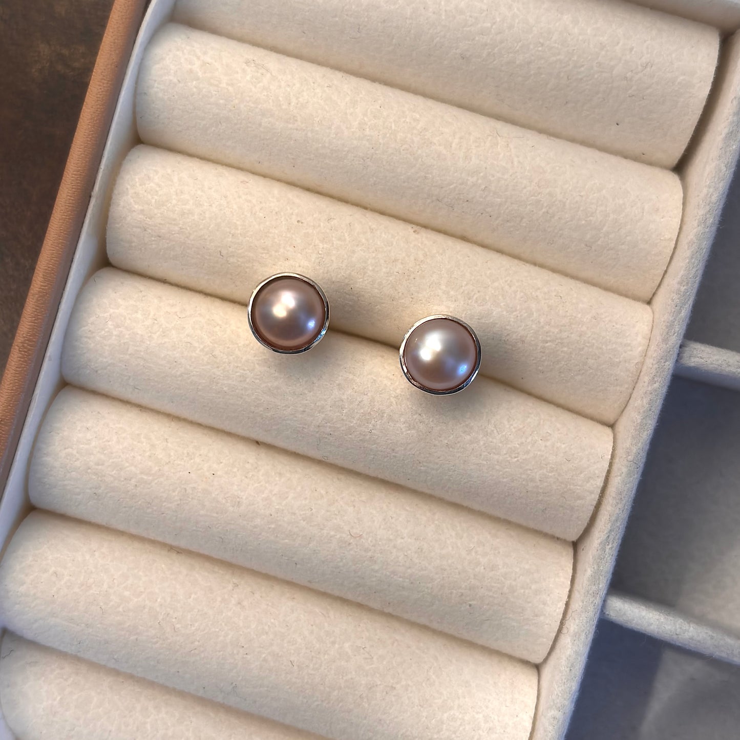 Natural Pearl 925 Pure Silver Studs (Certified)