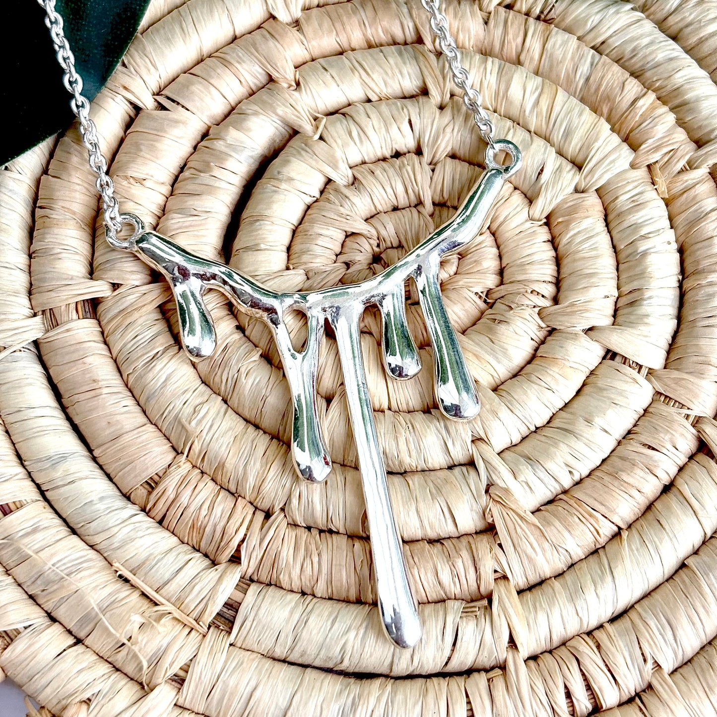 Dripping Sterling Silver Melting Necklace
