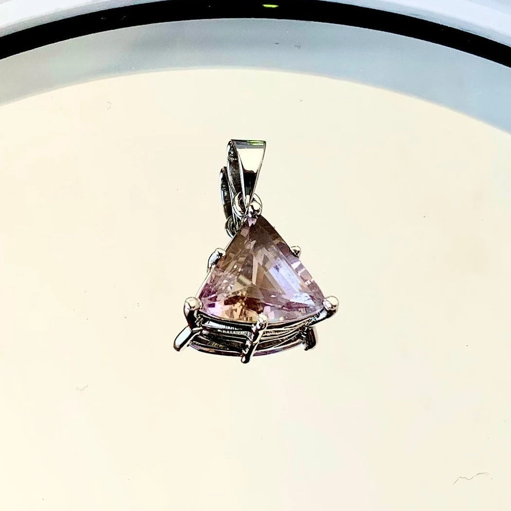 Natural Amethyst 925 Pure Silver Solitaire Pendant