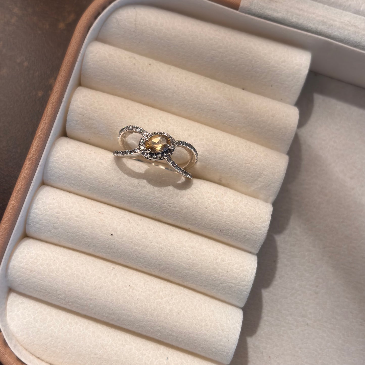 Natural Citrine 925 Pure Silver Ring (Certified)