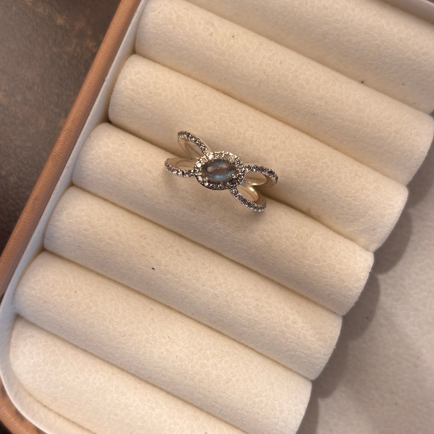 Natural Labrodorite 925 Pure Silver Ring (Certified)