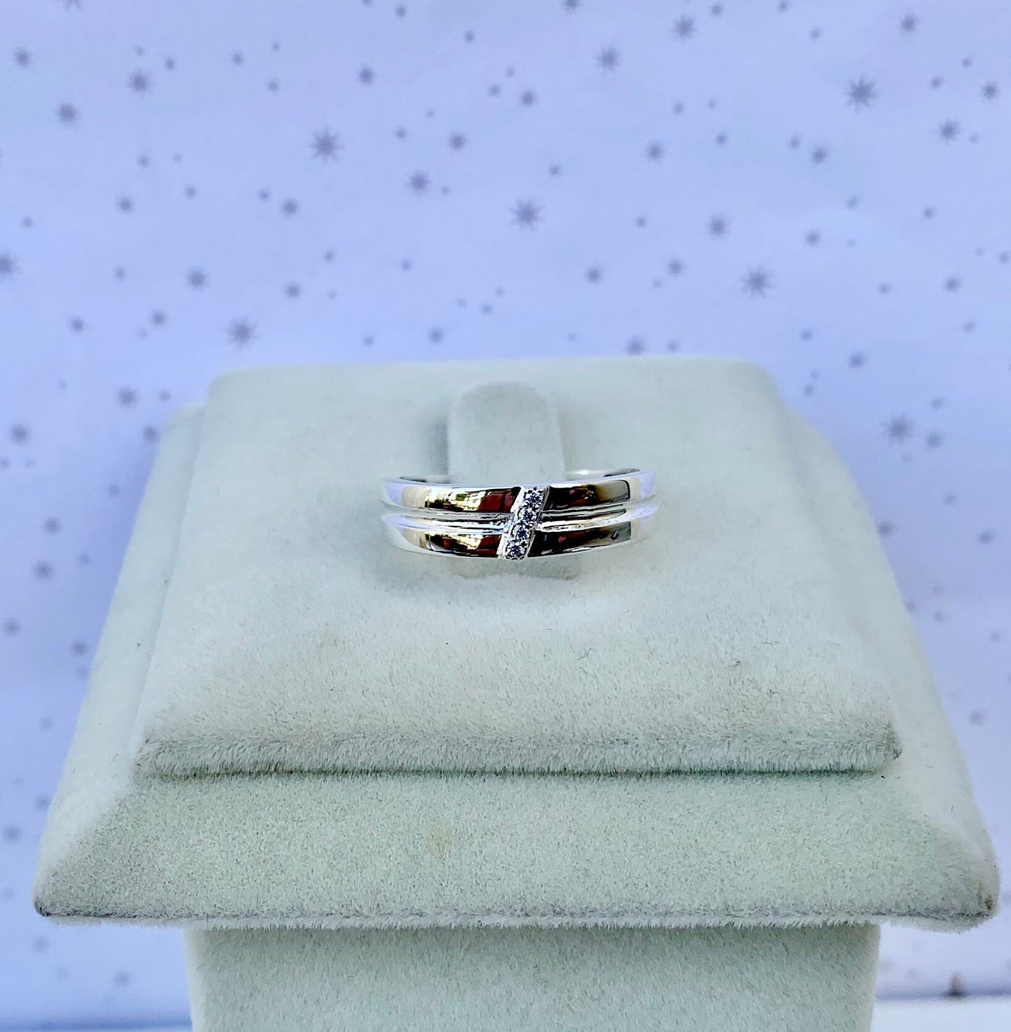 Moissanite Diamond Band - 925 Pure Silver Minimalistic Ring