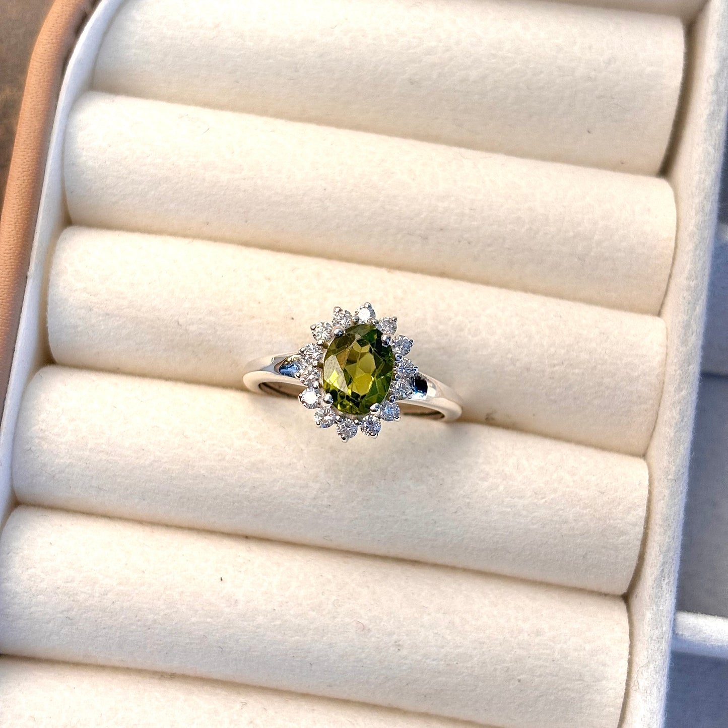 Natural Peridot 925 Pure Silver Ring (Certified)