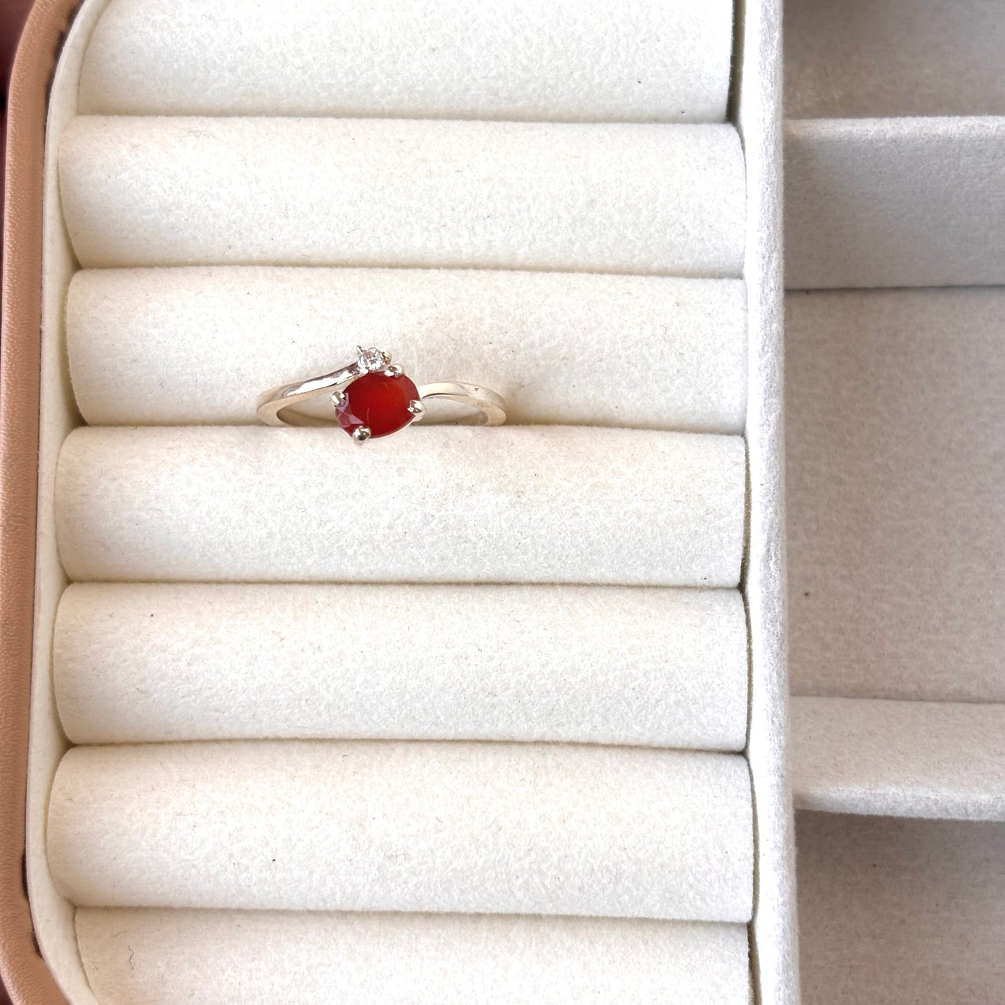 Natural Carnelian 925 Pure Silver Ring (Certified)