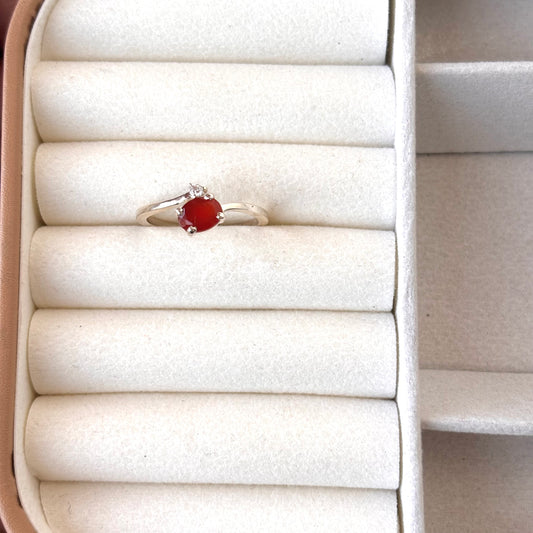 Natural Carnelian 925 Pure Silver Ring (Certified)