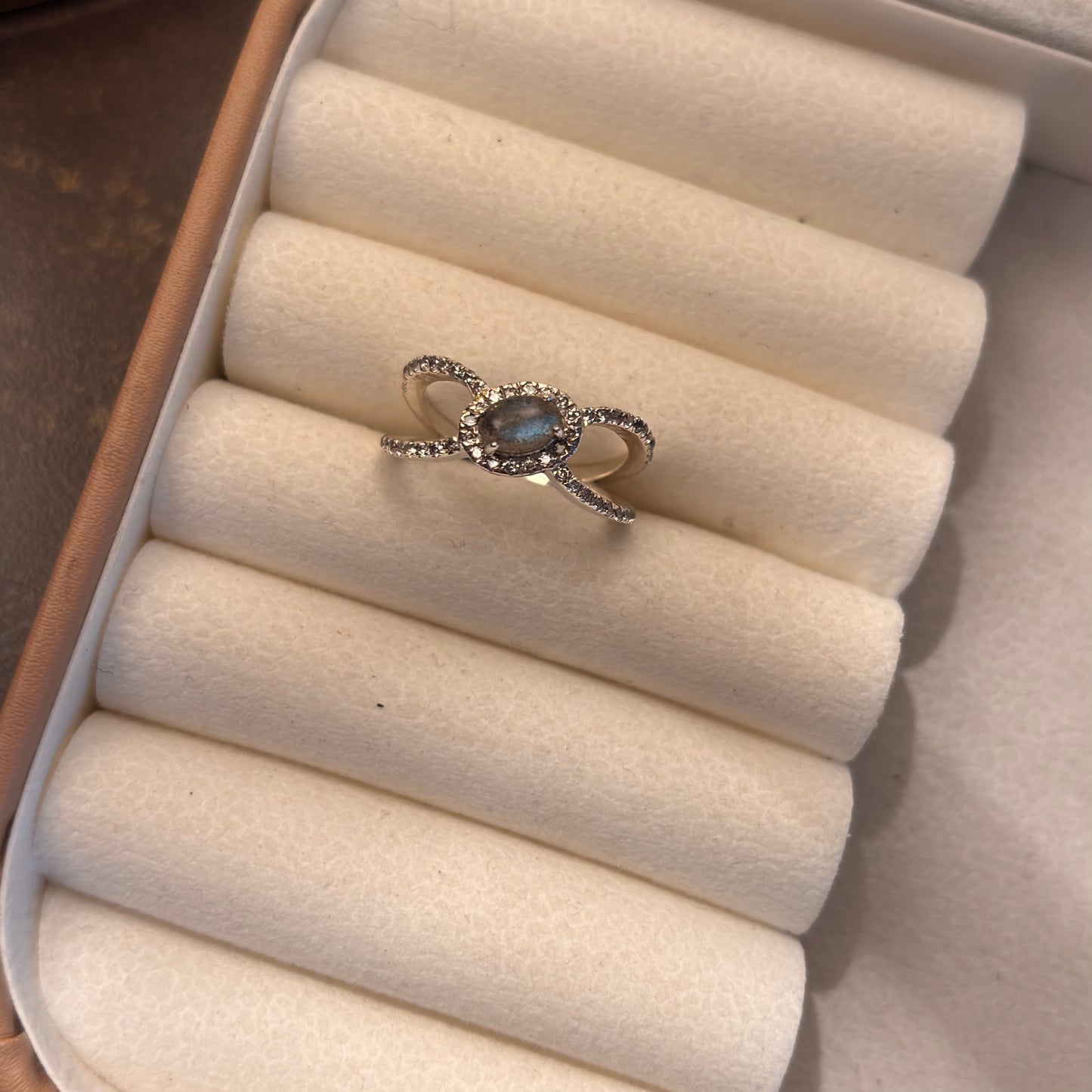 Natural Labrodorite 925 Pure Silver Ring (Certified)