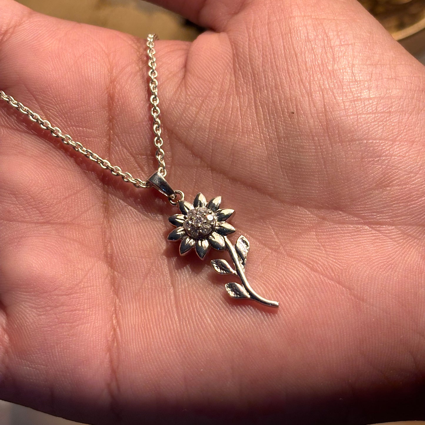 925 Pure Silver Flower Pendant