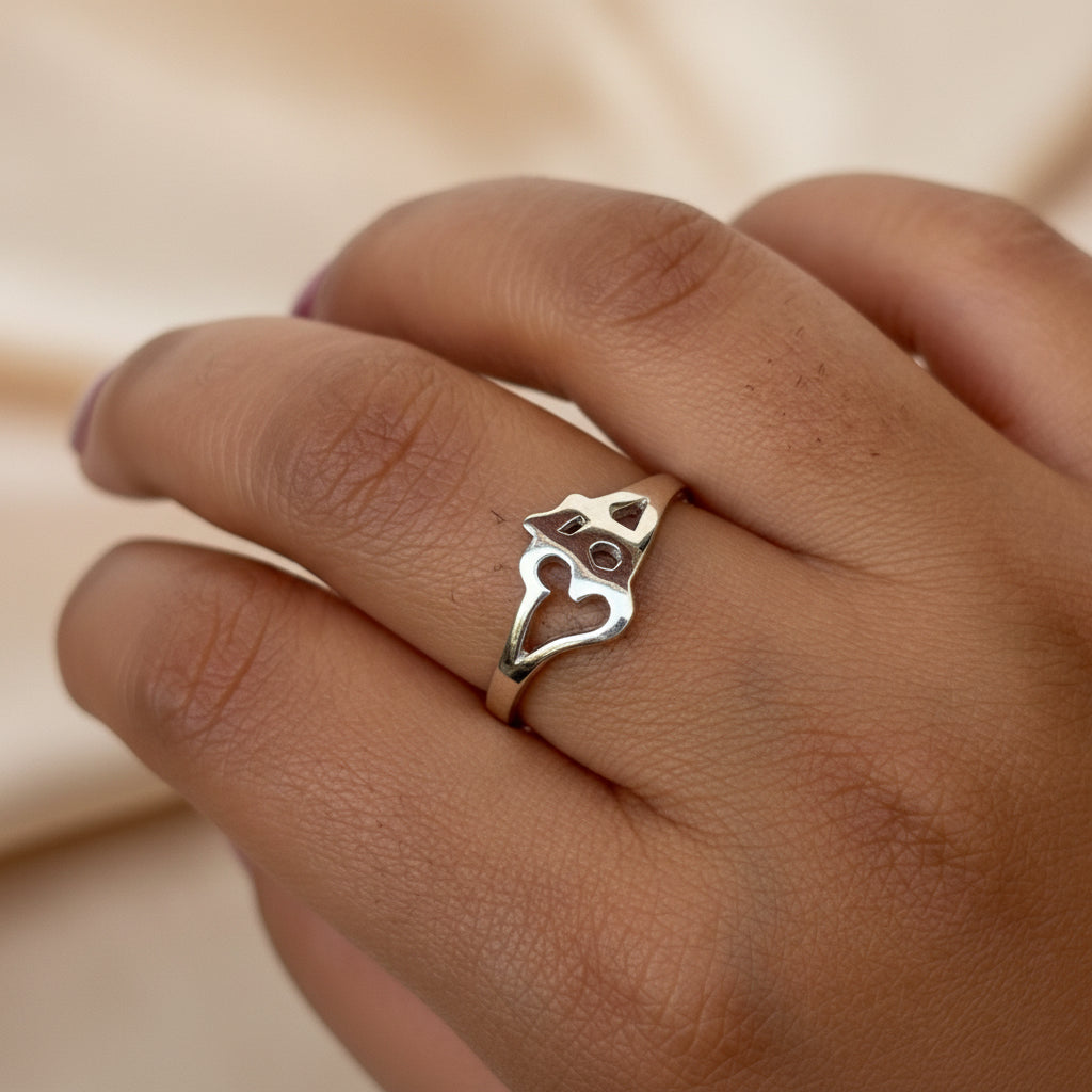 925 Pure Silver Devine Om Ring