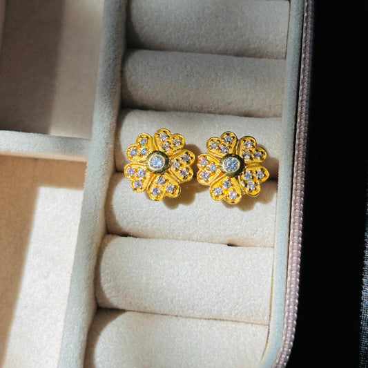 925 Pure Silver 22k Gold Plated Earrings