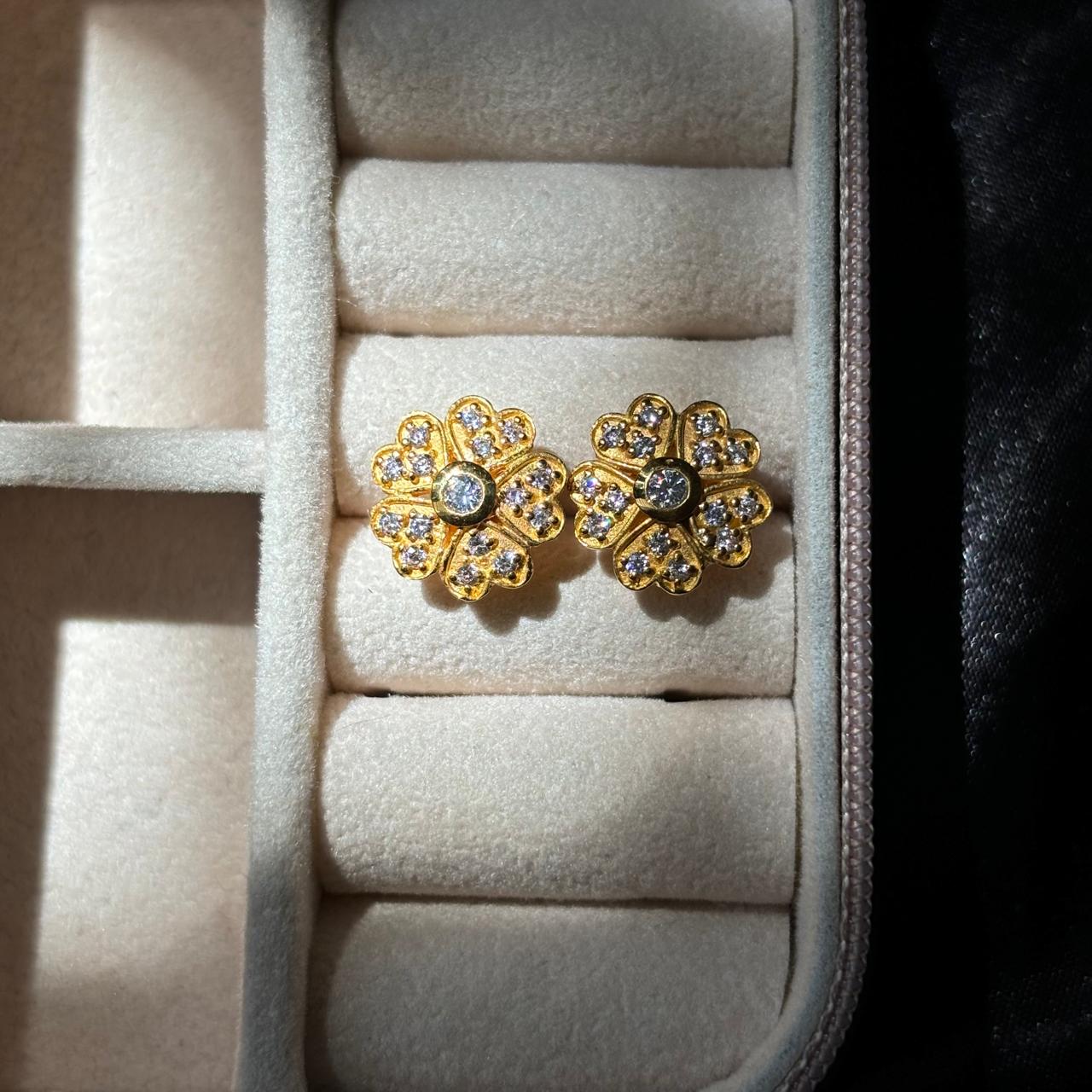 925 Pure Silver 22k Gold Plated Earrings