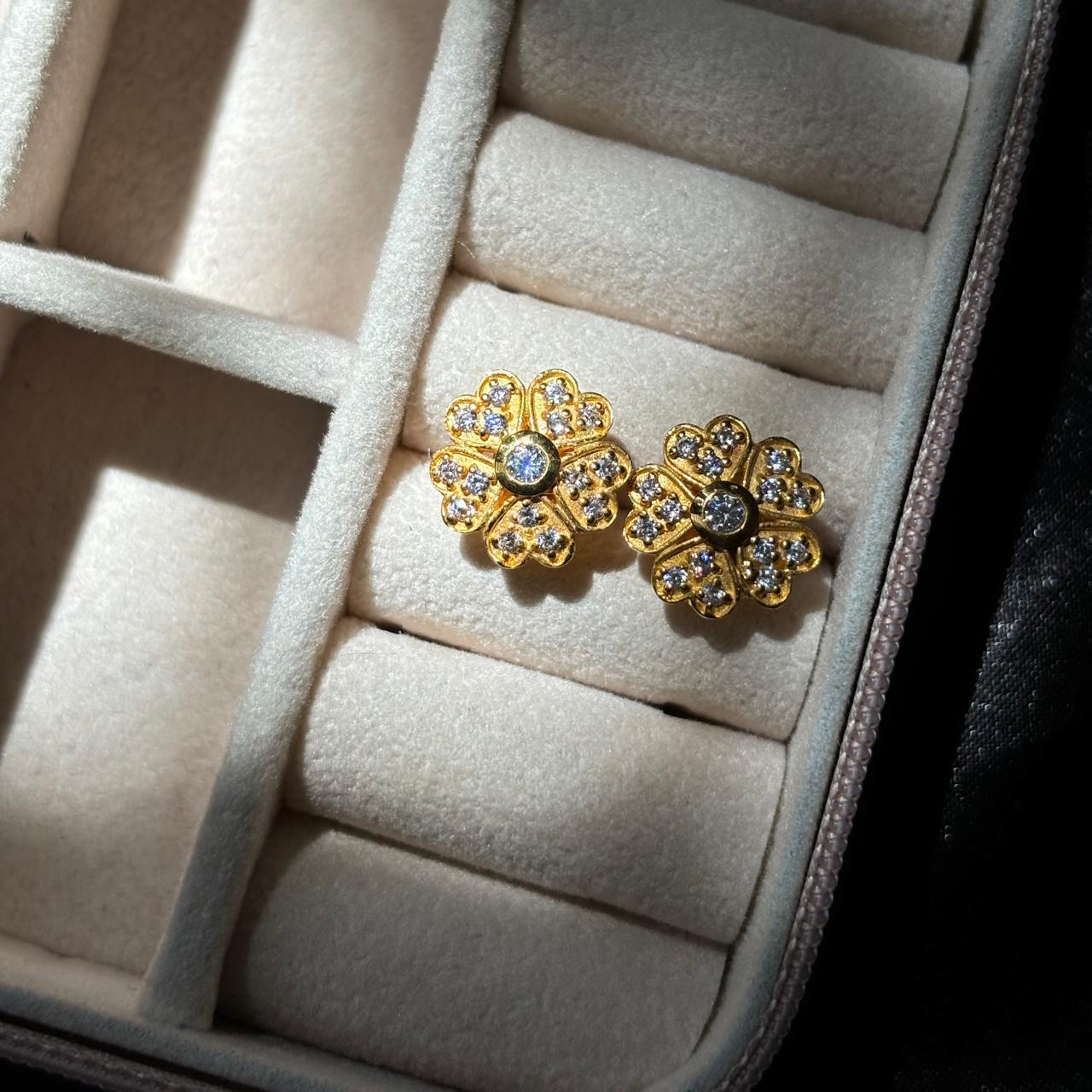 925 Pure Silver 22k Gold Plated Earrings