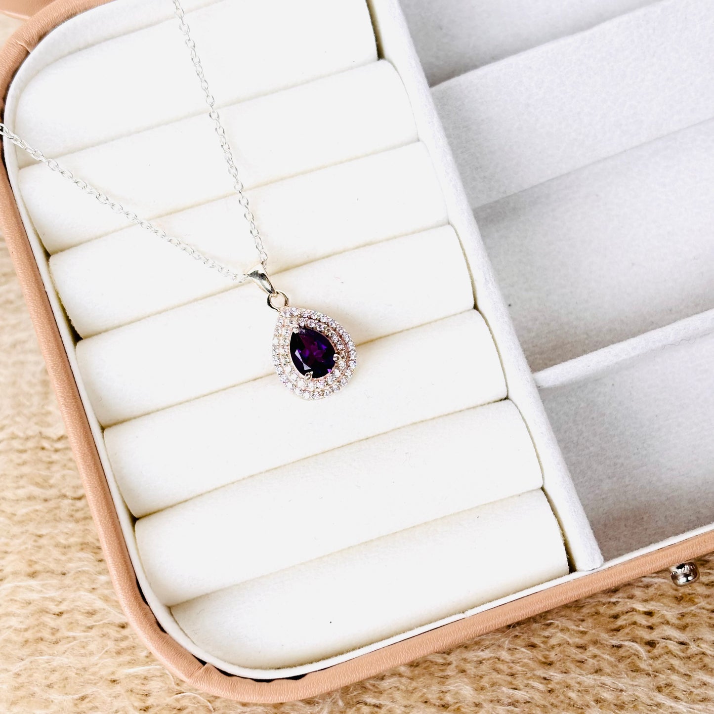 Natural Amethyst 925 Pure Silver Pendant (Certified)