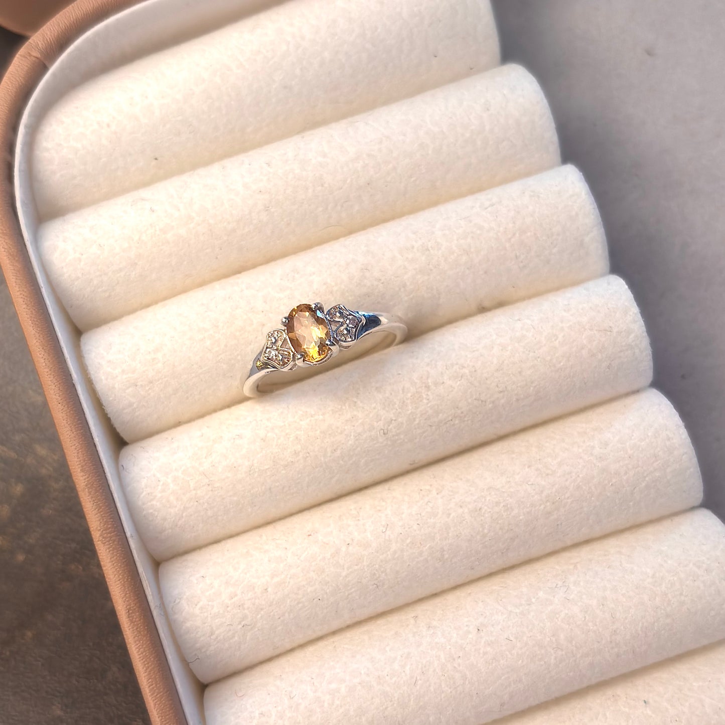 Natural Citrine 925 Pure Silver Ring (Certified)