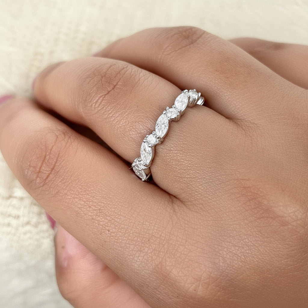 925 Silver Minimal CZ Eternity Band
