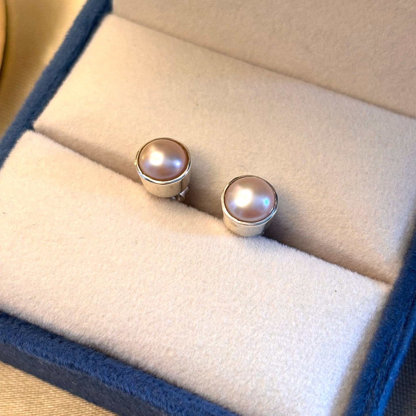 Natural Pearl 925 Pure Silver Studs (Certified)