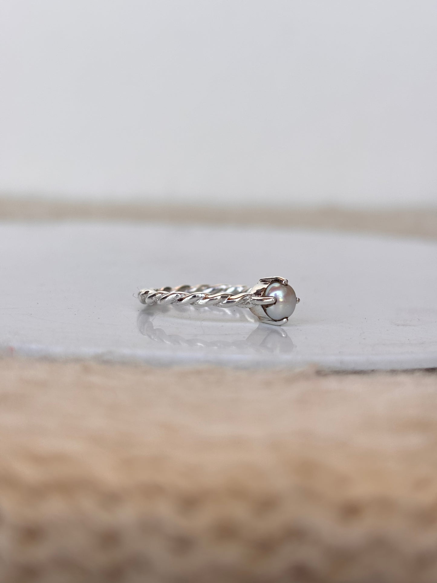 Natural Pearl 925 Pure Silver Ring (Certified)