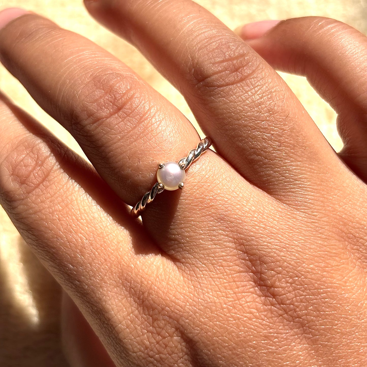 Natural Pearl 925 Pure Silver Ring (Certified)