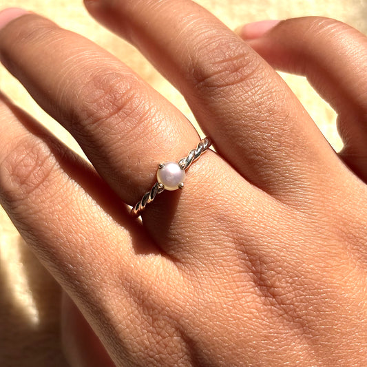 Natural Pearl 925 Pure Silver Ring (Certified)