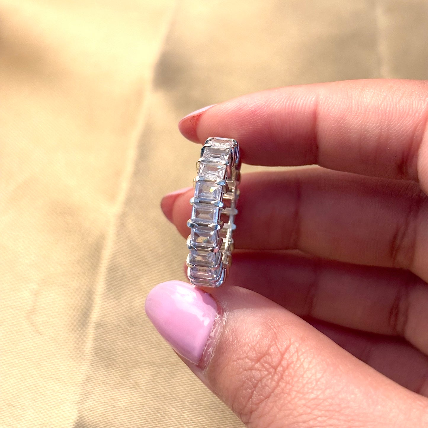 925 Pure Silver Zircon Ring (Certified)