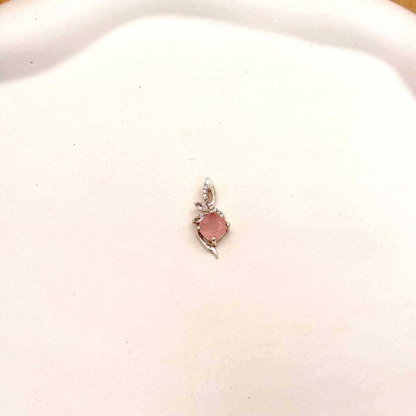 Natural Rose Quartz 925 Pure Silver Pendant (Certified)