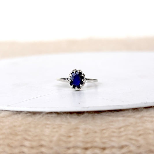 Natural Blue Sapphire 925 Pure Silver Ring (Certified)