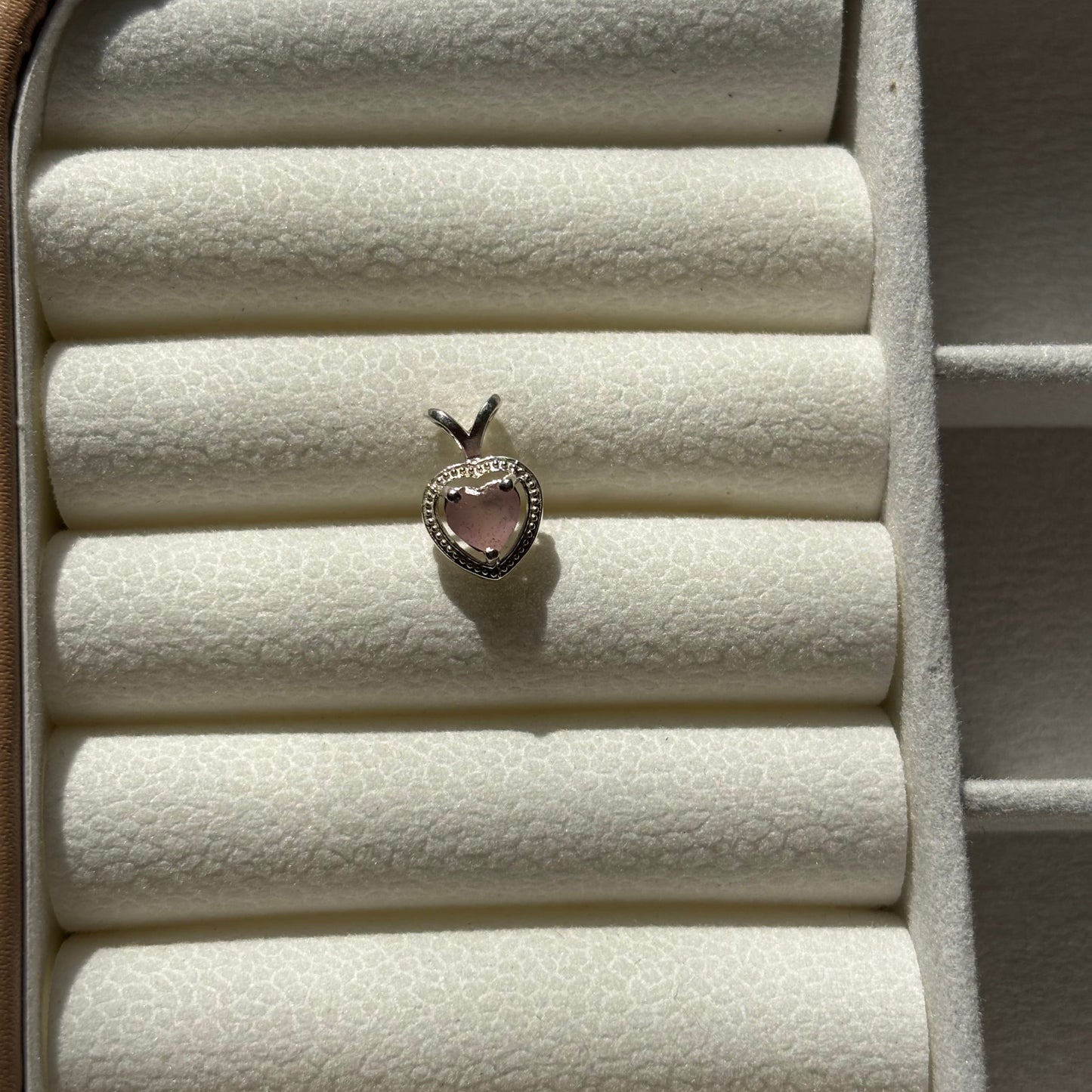 Natural Rose Quartz 925 Pure Silver Pendant (Certified)