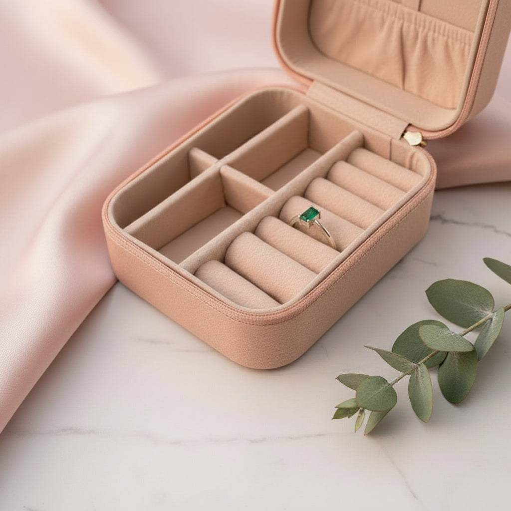 925 Silver Natural Emerald Ring